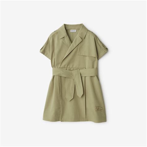 Cotton Blend Trench Dress in Hunter 